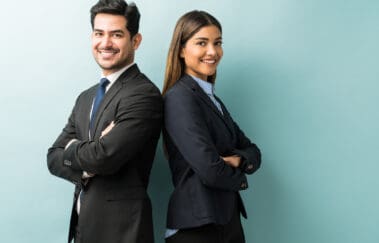 male and female real estate brokers